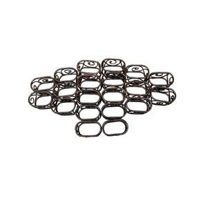 Set Of 20 Bronze Metal Napkin Rings With Swirl Design